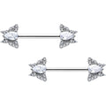 14G 9/16 Style Butterfly Threadless Nipple Ring Set