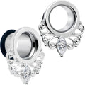 Clear Gem Drop Filigree Single Flare Tunnel Plug Set 6mm to 16mm