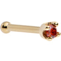 14k Yellow Gold 2mm Lab Grown Red Diamond Nose Ring