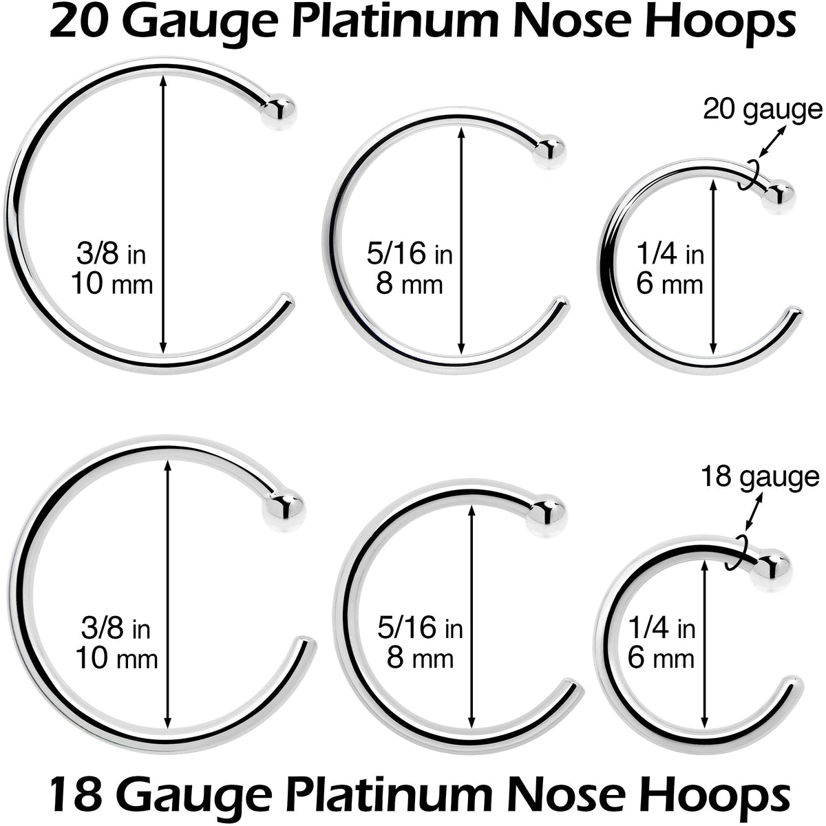 Real Platinum Nose Hoop - Hypoallergenic & Luxurious