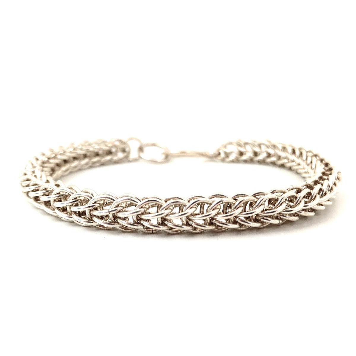 Handcrafted Foxtail Chainmaille Bracelet - Sterling Silver | Artisan Jewelry