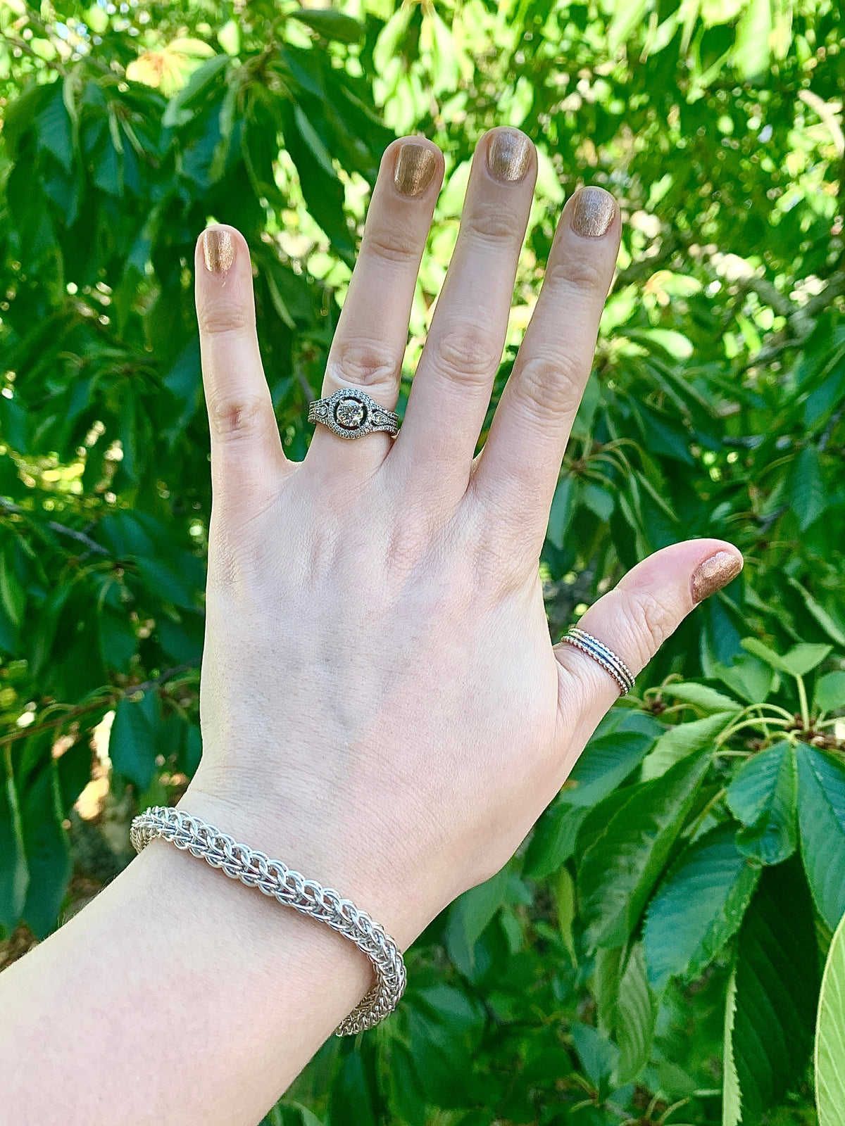 Handcrafted Foxtail Chainmaille Bracelet - Sterling Silver | Artisan Jewelry